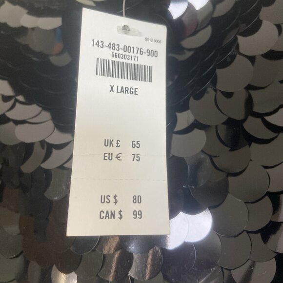 NWT Abercrombie & Fitch Scarlett Sequin Mini Skort Skirt Black Sequined XL Party - Picture 7 of 11